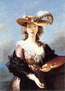 VIGEE-LEBRUN, Elisabeth Self-Portrait in a Straw Hat r oil painting artist